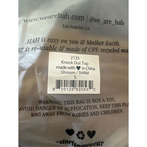 We Are Hah by Free People NWT Knock Out Top Shroom Small - Picture 5 of 5